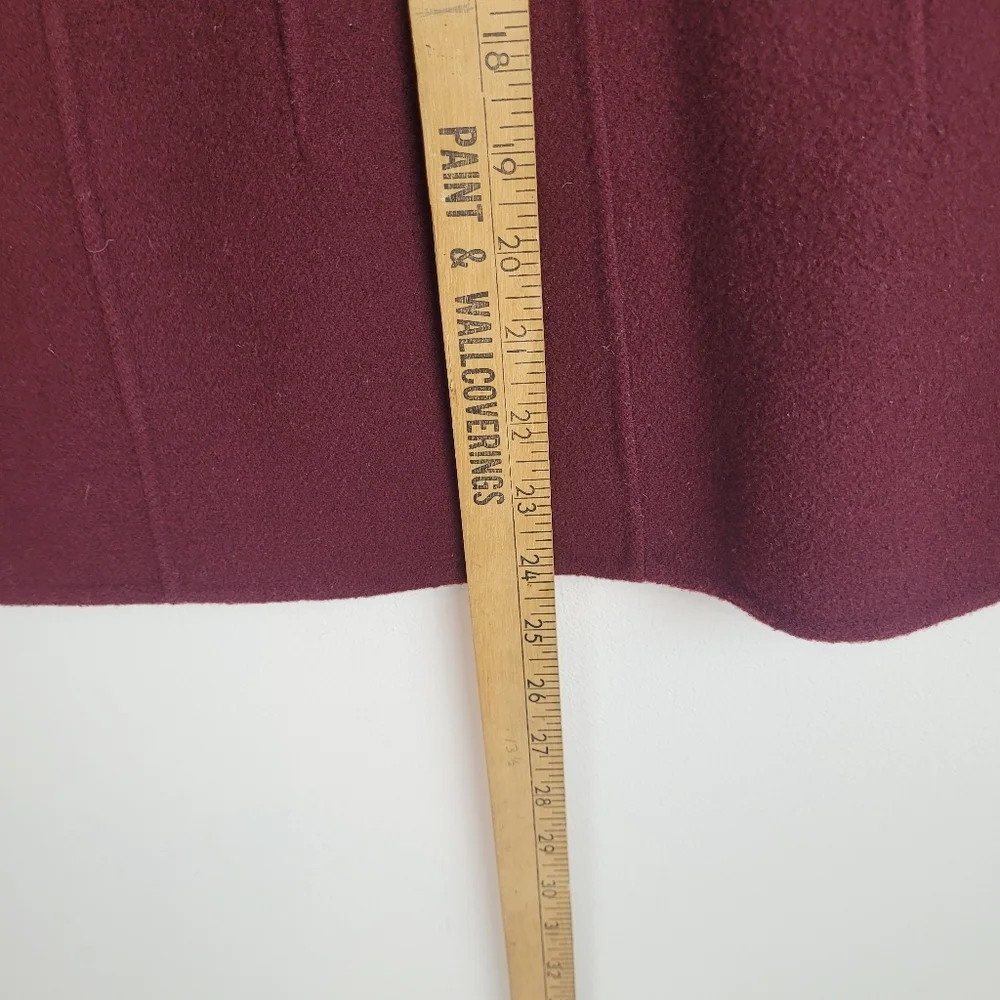 Talbots wool blend fitted maroon burgundy blazer logo buttons pockets office 8